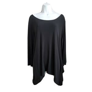 EUC Planet Asymmetric Jersey Tunic Black Sz 1 Microfiber Blend Soft Lightweight